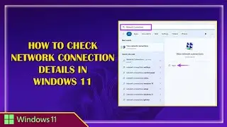 How to Check Network Connection Details in Windows 11 | Network Connection Details and Status