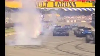 Martin Brundle's McLaren Peugeot Engine Blow at the 1994 British Grand Prix