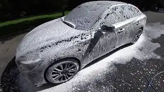 Infiniti Q50 Red Sport FOAM WASH - Black Dirty Car Wash | Auto Fanatic