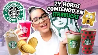 24 HORAS COMIENDO EN STARBUCKS 😱 - RETO DE COMIDA | Gabriela Isabel