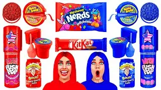 Desaf&iacute;o de Comida Roja vs Comida Azul | Divertida Guerra Alimentaria por CRAFTooNS Challenge