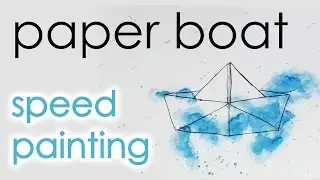 PAPER BOAT | Quick and easy - Watercolor Graphic Design [time-lapse]
