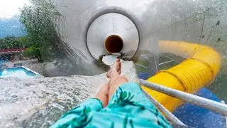 Neue Glas-Wasserrutsche im Schwimmbad M&uuml;hleholz in Liechtenstein