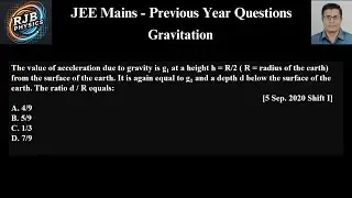 The value of acceleration due to gravity is g1 at a height h = R/2 (R = radius of the earth) from