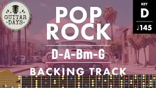Easy Pop Rock Backing track in D Major | D A Bm G | for Guitar
