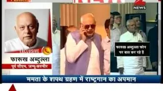 Farookh Abdullah  seen talking on phone during national Anthem