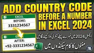 how to add country code before a number in excel  2024  URDU HINDI RM TECH INFO