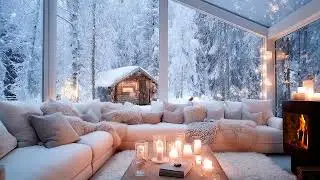🎹❄️Gentle Healing Piano in a Winter Cabin | Quiet Snow & Fireplace Warmth | Calm Mind Sleep Aid