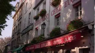 Montmartre Restaurant Exterior Stock Footage