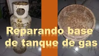 reparando base de tanque de gas