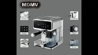 MDMV 20Bar Espresso Coffee Machine | 1.2L Water Tank & Milk Frother | Professional Cappuccino Maker