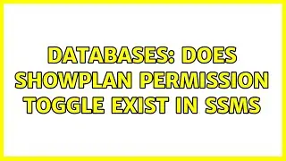 Databases: Does SHOWPLAN permission toggle exist in SSMS