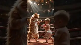 Epic Boxing Match 🥊 | Cat vs Baby#CatVsBaby #FunnyBoxing #cat #funnycat
