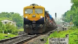 Heavy Diesel Action - Kumta - Konkan Railways [HD]
