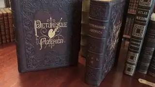 Picturesque America 1874 Bryant gorgeous 2 vol gilt leather set with 950 Illustrations cities USA