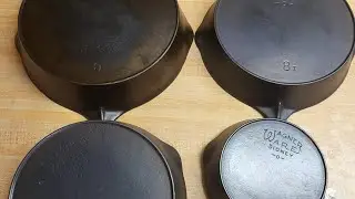 My 1920-24 WagnerWare skillet collection! #foryou #castiron #castironrestoration