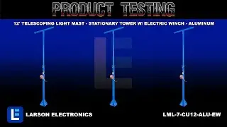 12' Telescoping Light Mast - Stationary Tower w/ Electric Winch - Aluminum