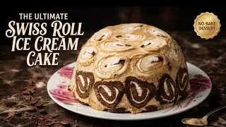 Swiss Roll Ice-Cream Cake recipe @RoyalDesiFood | 2 ingredients Dessert recipe