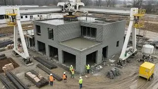 How 3D Concrete Mansions Are Made | Multi-Story Luxury Printed Building Factory Process