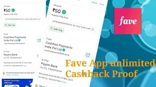 RS50 Free unlimited times Fave app unlimited time rs50 cashback proof Fave app paytm egift card code