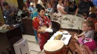 Shucking Oysters for pearls at the Japanese Pavilion, Epcot, Disney World