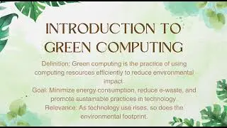 Introduction To Green Computing |Technology |Adithyan P