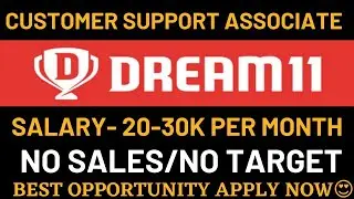 Dream 11 Hiring|Customer support associate jobs|Dream 11 jobs| Customer support jobs in mumbai