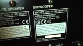 Subwoofer Sony ss-ms525 parte trasera