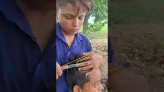 ASMR youngest Barber 💈 In the world 🗺️ #barberlove #asmrbarber #barbershop#asmr #shortsvideo