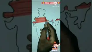 #Indian map drawing in colour#very simple Indian map drawing in colour#shorts#shorts feed #ytshorts