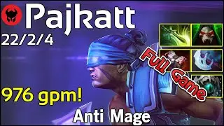 976 gpm! Pajkatt plays Anti Mage!!! Dota 2 Full Game 7.20