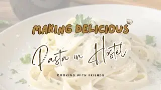Late night pasta cooking with hostel friends 😋💛#HostelLife #PastaMaking #CookingWithFriends
