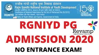 MA MSW MSC | Admission 2020 |  RGNIYD | Revamp Ed