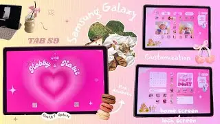 Samsung Tab S9 | Customization | One UI 7 Update | ✨ pink aesthetic theme🌷