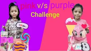 Pink  vs purple  challenge | sweet and stationery | sejal and snehal sisters 