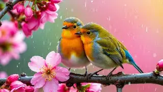 Relaxing Piano & Bird Songs with Gentle Rain 🍃 Peaceful Sounds for Deep Healing & Stress Relief