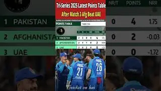 Tri-Nation Series 2025 Points Table | Afghanistan Beat UAE in Match 3 | #PointsTable #TriSeries2025