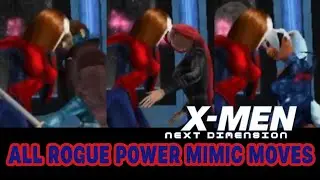 All Rogue Power Mimic Moves (X-Men Next Dimension)