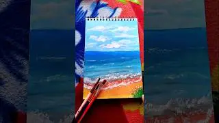 Realistic Beach Drawings ⛱️ | Steps by Steps Drawings ✨️🔥 #painting #shortsfeed #shorts #viral
