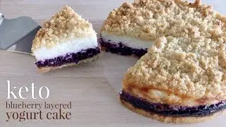 Keto Blueberry Layered Yogurt Cake