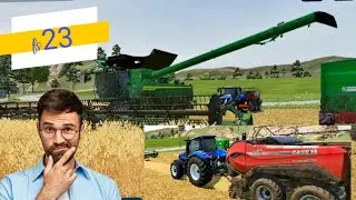 Harvesting wheat 🌾🌾 making Bales in easy way!🚜🚜#fs23gameplay  