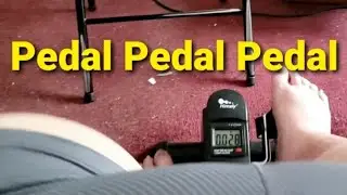 Fat guy pedaling..and push-ups modified