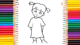 How to draw an easy BOO from Monster inc for kids and toddlers