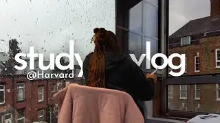 rainy day study vlog 🌧 👩🏾&zwj;💻 Harvard midterm week prep, cozy study day
