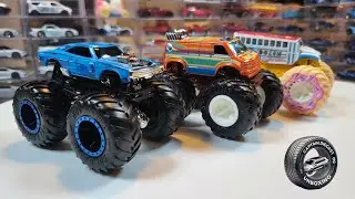 Unboxing Hot Wheels Monster Trucks: 1970 Dodge Charger R/T, Dodge RAM Van, HW Dozen Delivery