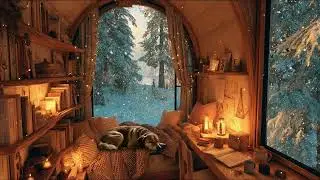 Snowy Forest Cabin ❄️ Cozy Jazz for Reading & Relaxing