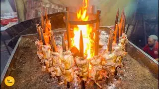 Zero Percent Oil Wala Kabul Style Roasted Chicken Sajji Making Rs. 150/- Only l Jaipur Food Tour