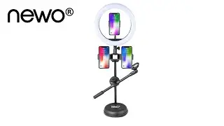 Soporte Stand Micr&oacute;fono Escritorio Celular Aro Luz Led Newo NW-ES