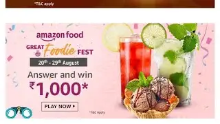Amazon Great Foodie Fest Quiz Today Answers | 29 August 2021