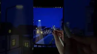 Night details. Sky and stars in #procreate #asmr #shorts
